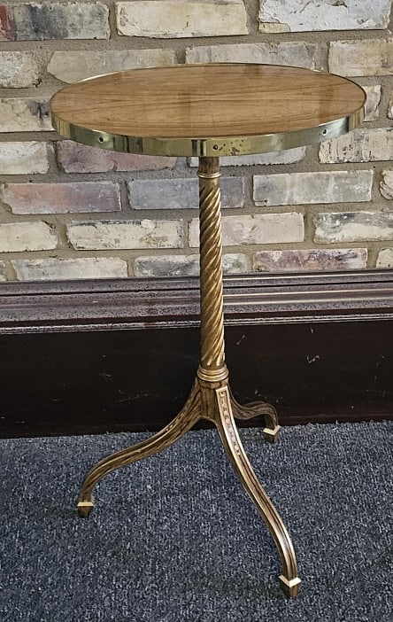 Baker Furniture Wood & Brass Oval Side Table PROVENANCE: Private (1 of 8)