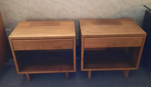 Danish Modern Vermont Furniture Designs Nightstands: Nightstands PROVENANCE: Private estate MATERIAL: Wood DIMENSIONS: 23"t x 27"x 20"