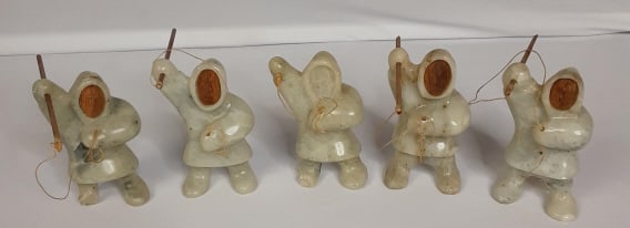 Vintage Inuit Stone Fishermen TYPE: Figurines (1 of 8)