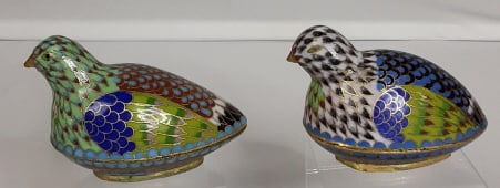 Vintage Cloisonne Quail Trinket Boxes TYPE: Trinket (1 of 6)