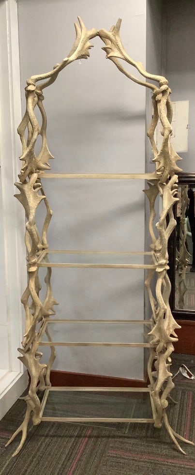 1970s Arthur Court Metal Antler Etagere Measures: 82"T x 30"W x: Measures: 82"T x 30"W x 20"D Very good condition Please see images for details regarding condition.