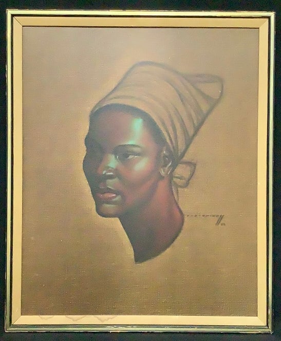 1952 Signed Zulu Maiden by Vladimir Tretchikoff Print Measures 26"x (1 of 16)
