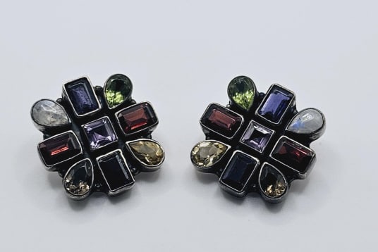 Nicky Butler Sterling Silver Multi Gem Earrings Maker: Nicky (1 of 7)