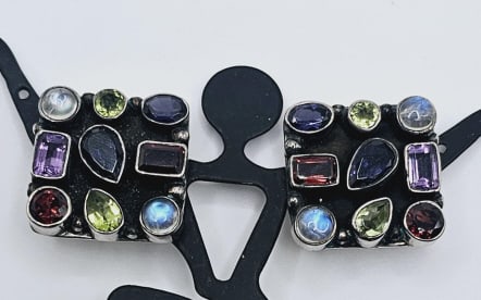 Nicky Butler Sterling Silver Multi Gem Earrings Maker: Nicky (1 of 7)