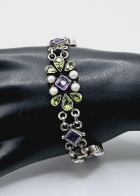 Nicky Butler Sterling Silver Multi Gem Bracelet Maker: Nicky (1 of 8)