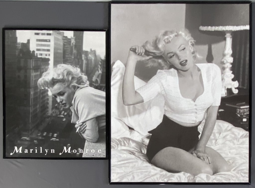 Marilyn Monroe Posters Set of Two Two framed Marilyn Monroe posters, both framed. Smaller poster is (1 of 4)
