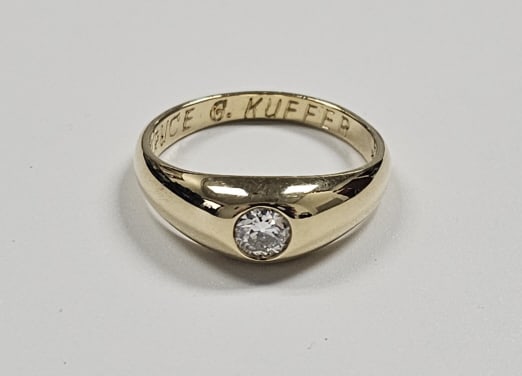 14K Yellow Gold Bezel Euro Cut Diamond Ring 1/2 CT Weighs 5.7 (1 of 9)