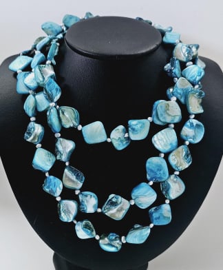 14K Gold Filled Turquoise Shell Necklace Necklace measures (1 of 6)