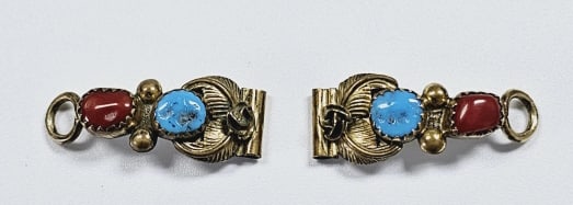 Sterling Silver 12K Gold Filled Turquoise & Coral Watch (1 of 4)