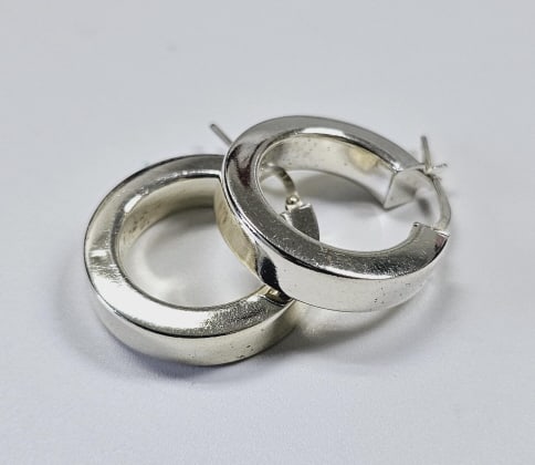 Sterling Silver Chunky Hoop Earrings Earrings weigh 4.6 (1 of 5)