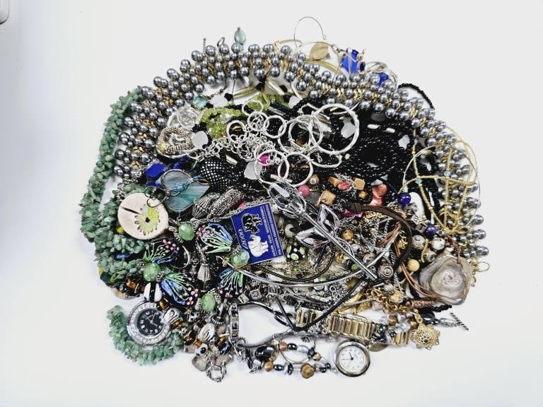 Large Mystery Grab Bag Jewelry A large lot of assorted jewelry, including necklaces, bracelets, (1 of 7)
