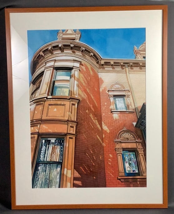 Voight House Victorian Mansion Print Signed Signature looks like B.: Signature looks like B. McCombs. Measures 37"x 29" This elegant and perfectly preserved Victorian mansion was built for Carl G. A. Voigt in 1895. Voigt came to Grand Rapids in 1870 and ran a mill and