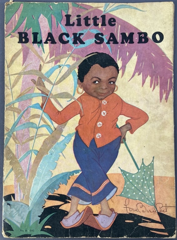Little Black Sambo Book 1931 1931 softcover picture book edition of Little Black Sambo by Helen: 1931 softcover picture book edition of Little Black Sambo by Helen Bannerman, with illustrations by Fern Bisel Peat. Published by the Harter Publishing Company of Cleveland Ohio. Center pages are loos