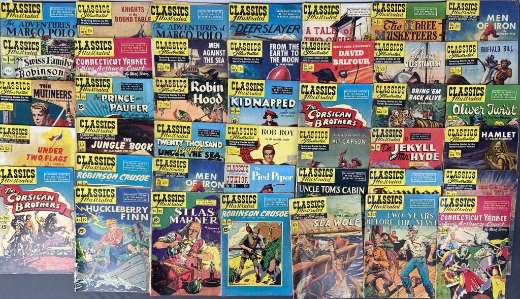 Classics Illustrated Comic Books 1950's Set of 40 Forty comic books based upon classic novels (1 of 9)
