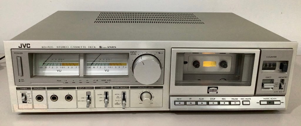 JVC Dual Cassette Deck with Box KD-A55J Cassette deck powers on, otherwise (1 of 7)