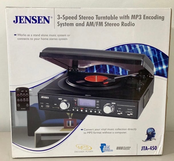 Jenson JTA-450 Turntable MP3 Player New in Box New in box turntable with radio and MP3 player. (1 of 10)