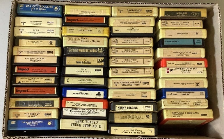 47 8 Track Tapes Elvis, Beach Boys, David Bowie Tapes are untested. Includes Bay City Rollers, Elvis (1 of 5)