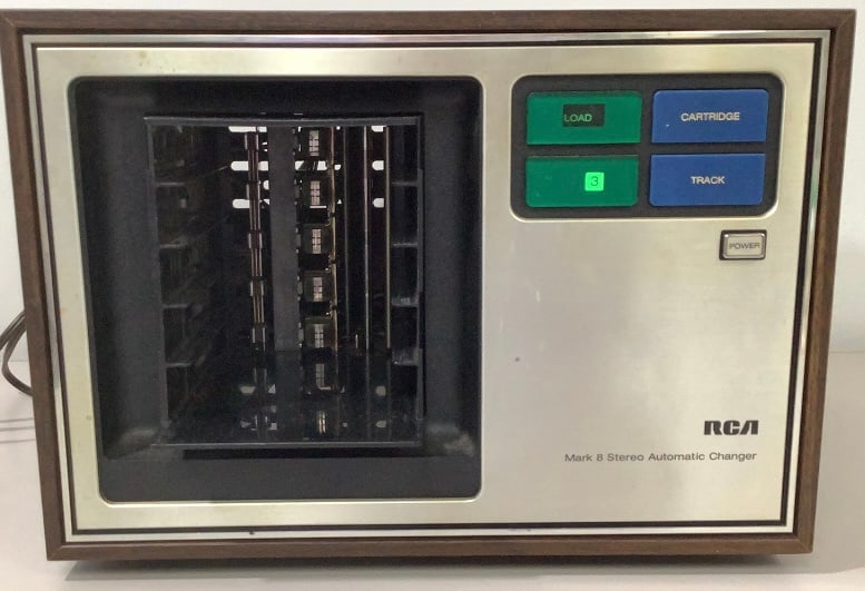 RCA Mark 8 8 Track Automatic Changer Serial: Serial #32120011 Powers on, otherwise untested. Please see images for details regarding condition.