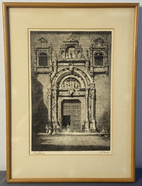 Ancient Doorway Etching Albany E Howarth Talio-Chrome reproduction of the etching Ancient Doorway (1 of 6)
