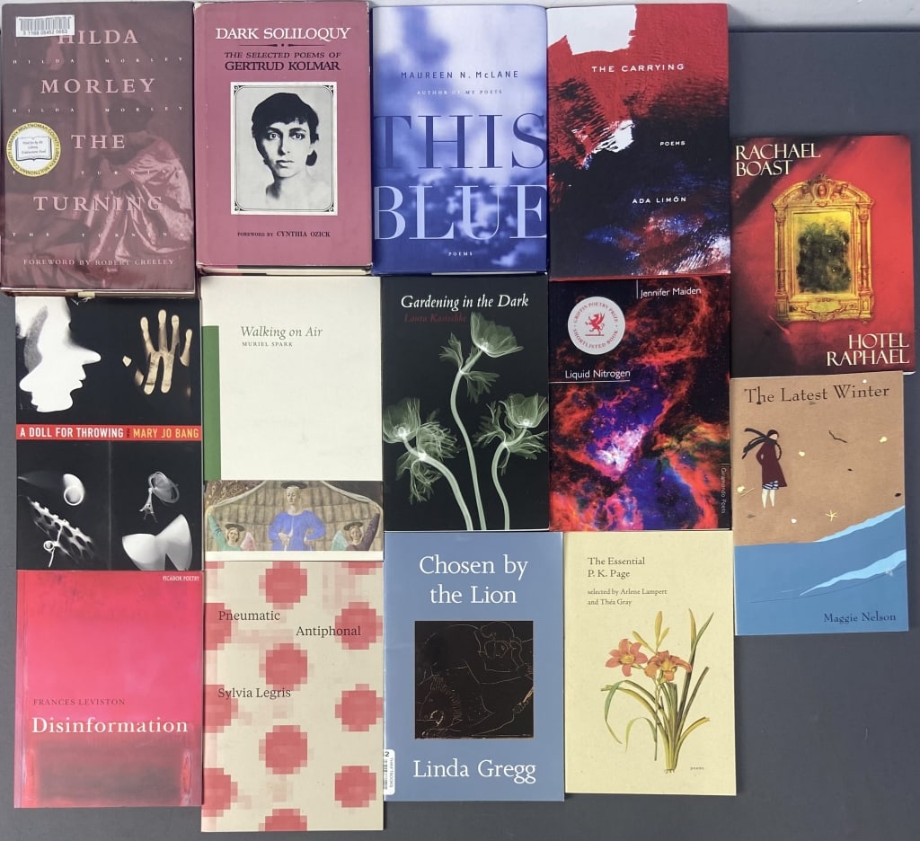 14 Poetry Books Morley, Kolmar, Spark, Limon Fourteen books of poetry by female poets. (1 of 10)