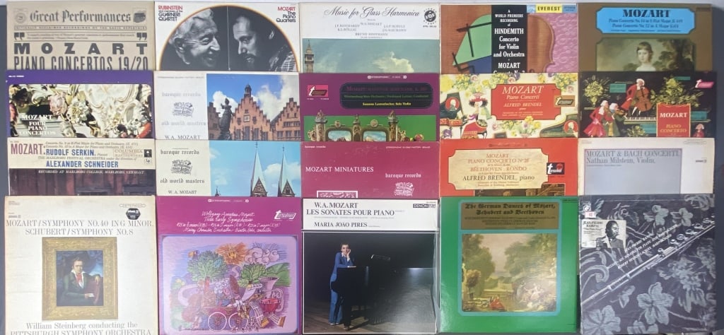 20 Mozart Vinyl LP Albums Les Sonates Pour Piano, Denon OX-7054-ND. (1 of 14)