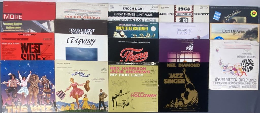 19 Movie Soundtracks on Vinyl LP Records Jesus Christ Superstar, two record box set with (1 of 20)