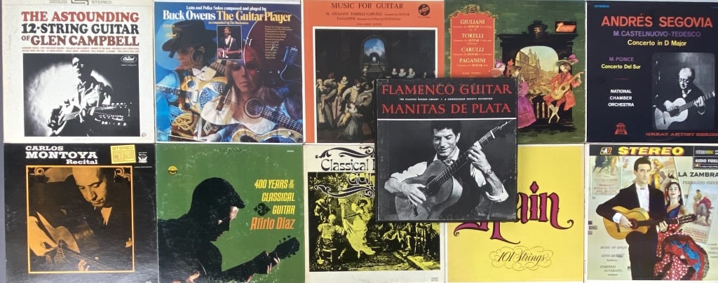 11 Guitar Music Vinyl LP Record Albums Flamenco Guitar 3 record box set, The Classics Record Library (1 of 11)