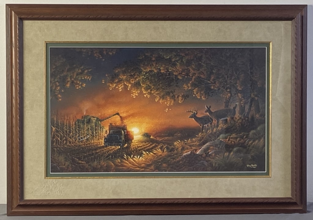 Terry Redlin Sunset Harvest Whitetail Deer Print Art print of Sunset Harvest by Terry Redlin, framed (1 of 4)