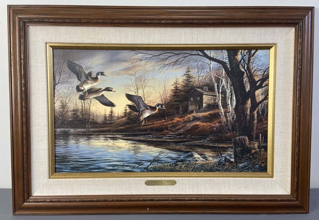 Lithograph on Canvas Backwoods Cabin T Redlin Backwoods Cabin by Terry Redlin, lithograph on canvas (1 of 7)