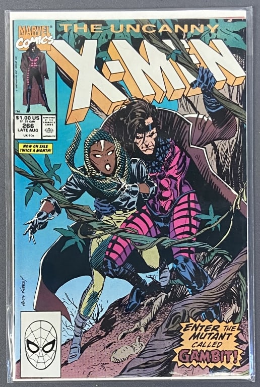 X-Men 266 1st Appearance of Gambit August 1990 Gambit Out of the Frying Pan, Uncanny X-Men #266, (1 of 5)