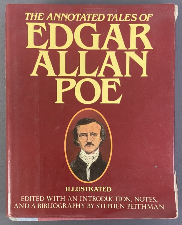 Annotated Tales of Edgar Allan Poe Book The Annotated Tales of Edgar Allan Poe, illustrated with: The Annotated Tales of Edgar Allan Poe, illustrated with introduction by Stephen Peithman. Published by Avenel Books, 1986. Some tears in dust jacket.