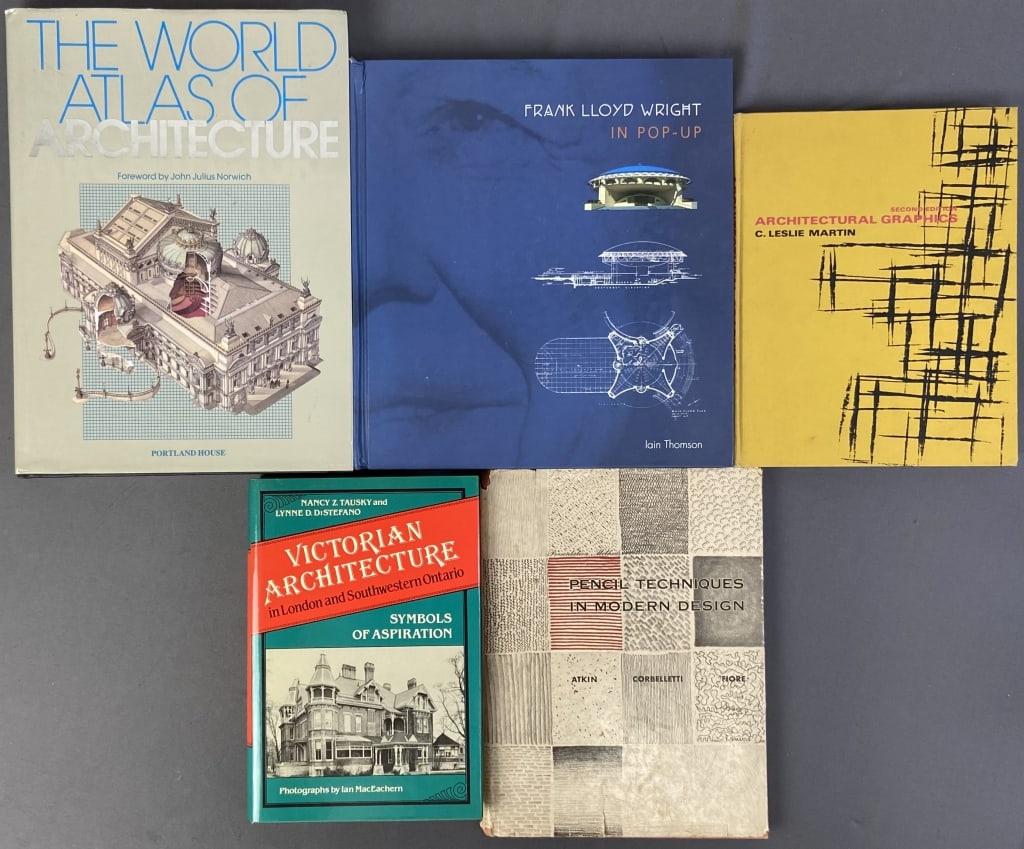 Five Architecture and Design Books Pencil Techniques in Modern Design by William W Atkin, Raniero (1 of 19)