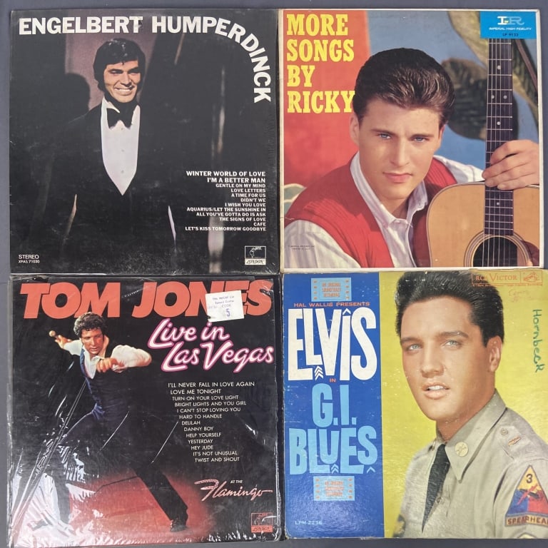 4 Vinyl Records Tom Jones, Elvis, Humperdink Tom Jones Live in Vegas, Parrot Records PAS (1 of 5)