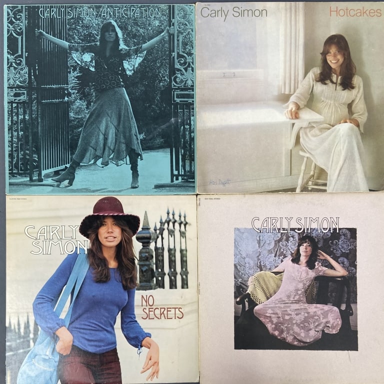 Carly Simon Vinyl LP Albums Set of Four Hotcakes, Elektra Records, 7E-1002, 1974. Gatefold, includes (1 of 6)