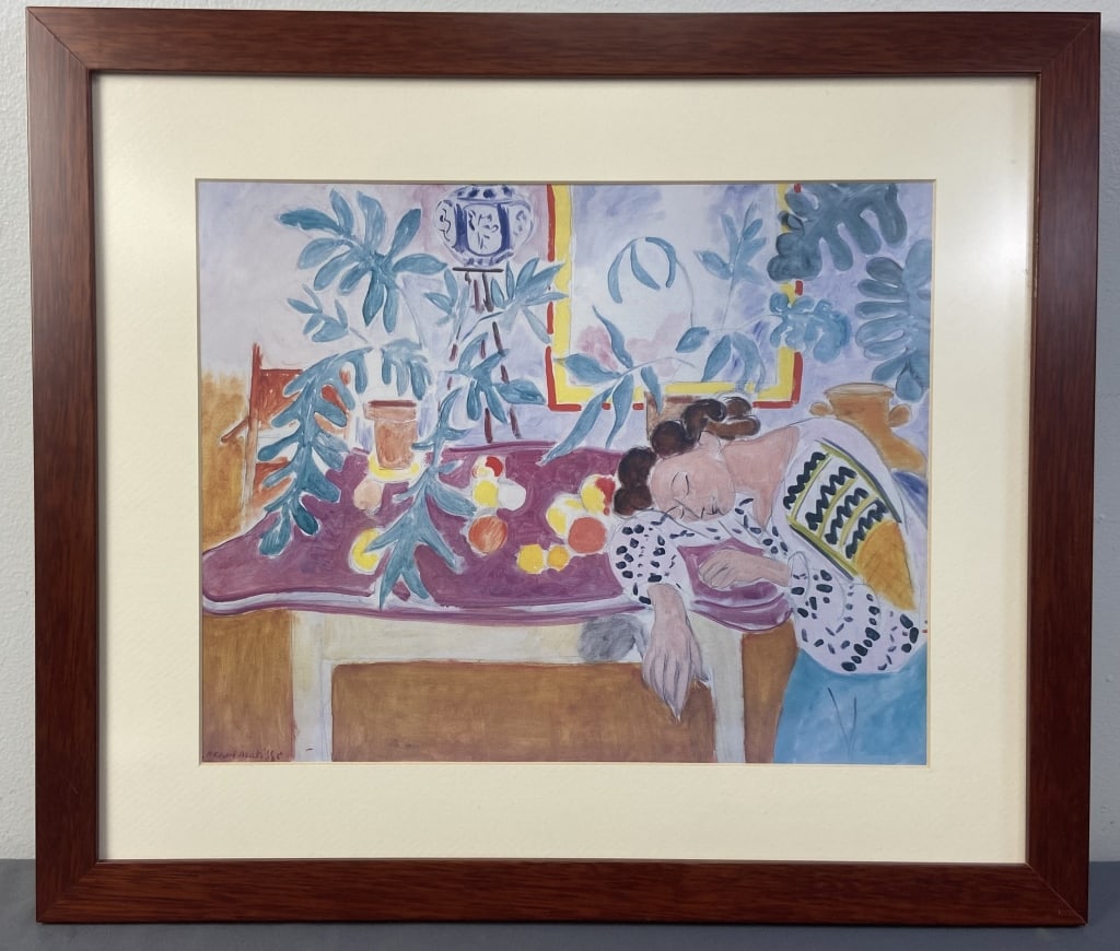 Still Life w/ Sleeping Woman Matisse Print Framed Still Life with Sleeping Woman by Henri Matisse (1 of 4)