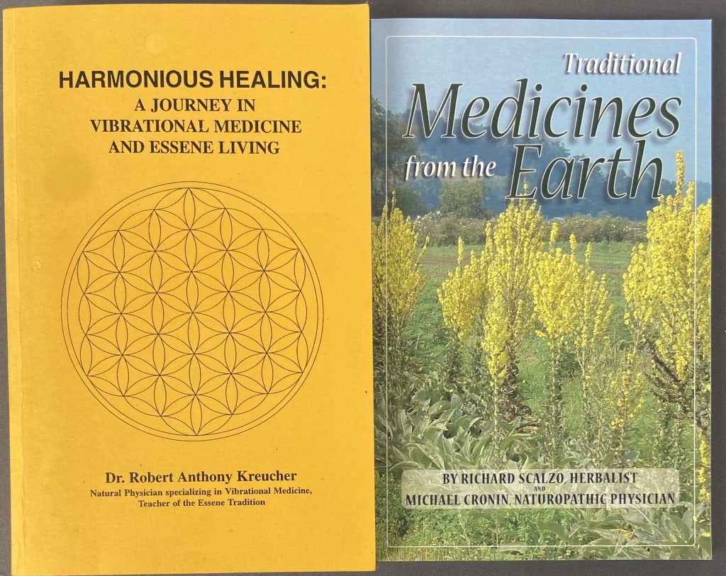 Two Traditional Medicine Books Harmonious Healing: A Journey in Vibrational Medicine and Essene: Harmonious Healing: A Journey in Vibrational Medicine and Essene Living by Dr Robert Anthony Kreucher. Published by Komodo's Printing, 1998. Signed by the author on title page. Traditional Medicines f