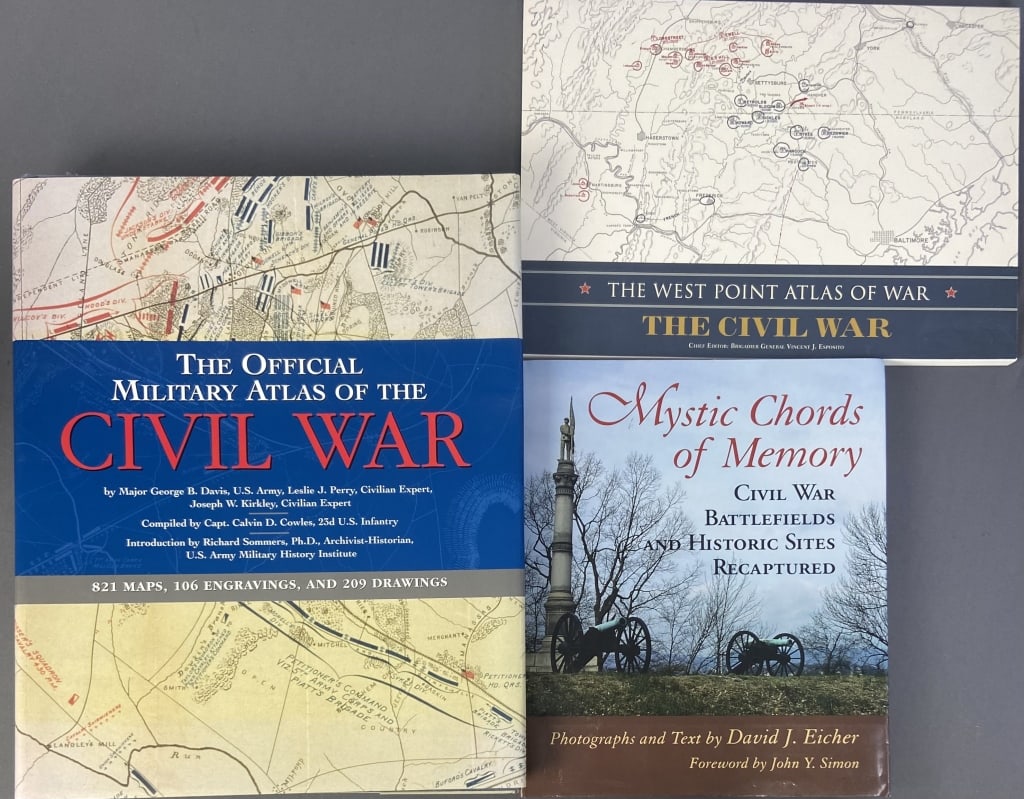 3 Civil War Books, Atlas and Historic Sites Mystic Chords of Memory Civil War Battlefields and (1 of 12)