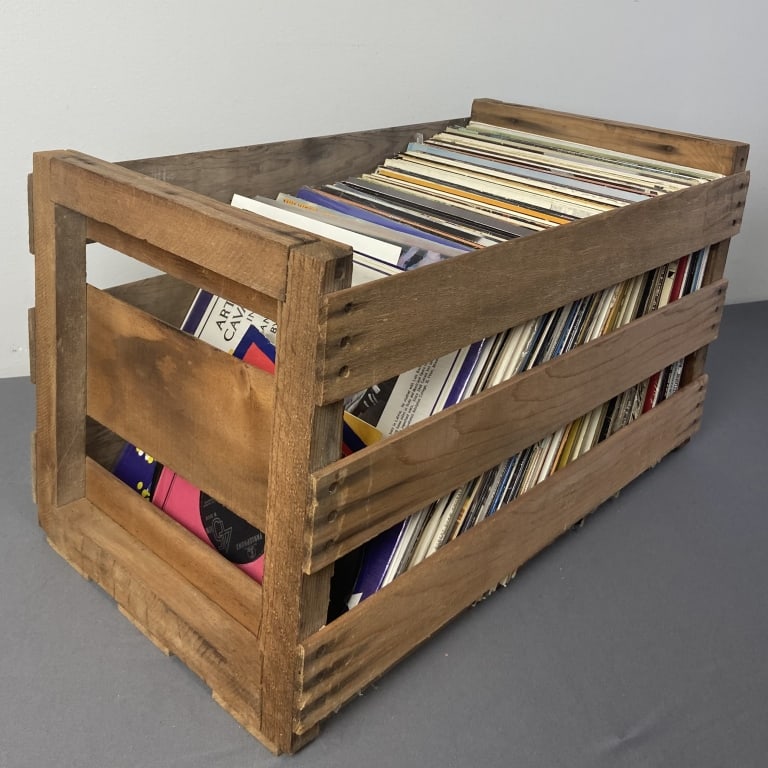 Mystery Vinyl Lot in Wooden Crate What will you find??? Over 90 vinyl LPs and 45s in an old wooden: What will you find??? Over 90 vinyl LPs and 45s in an old wooden fruit crate. Jazz, pop, country, rock and more!