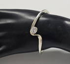 Sterling Silver CZ Cuff Bracelet Bracelet weighs 13.0