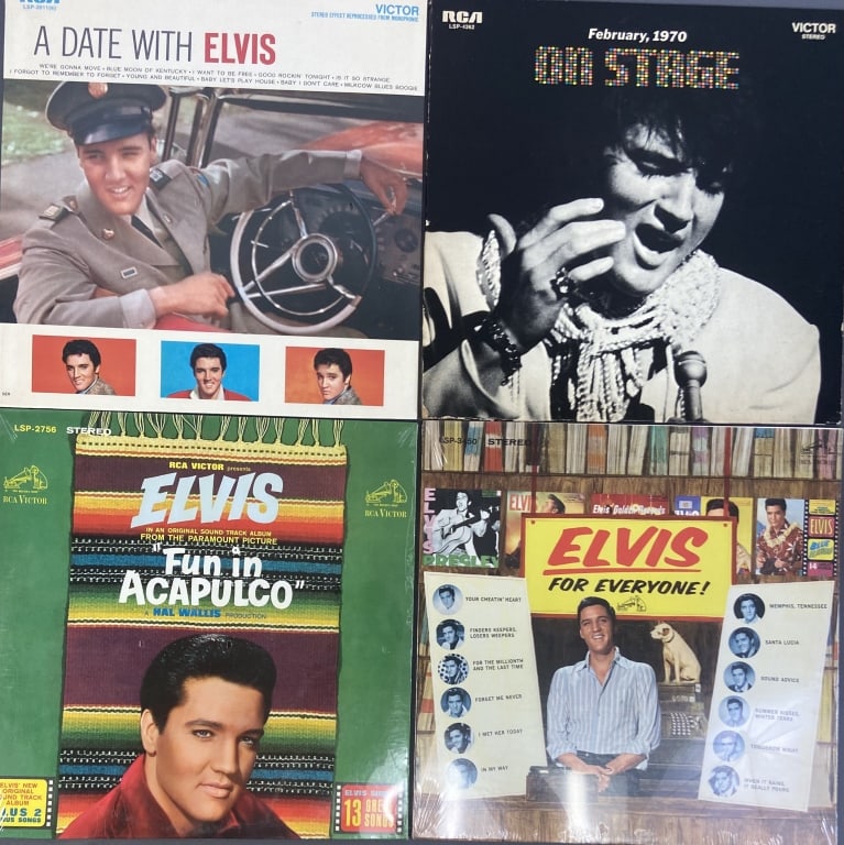 4 Elvis Vinyl LPs Acapulco, On Stage, Date Four vinyl lp records by Elvis (1 of 5)