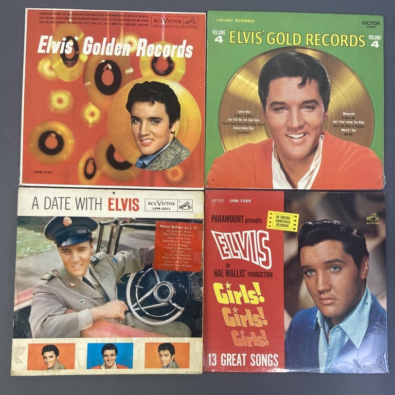 4 Elvis Vinyl LPs Girls, Date, Gold & Golden Four records by Elvis Presley. (1 of 5)