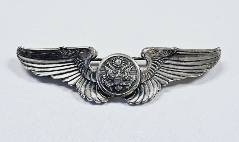 Vintage Sterling Silver USAAF Aircrew Badge Badge weighs 25.6 (1 of 5)