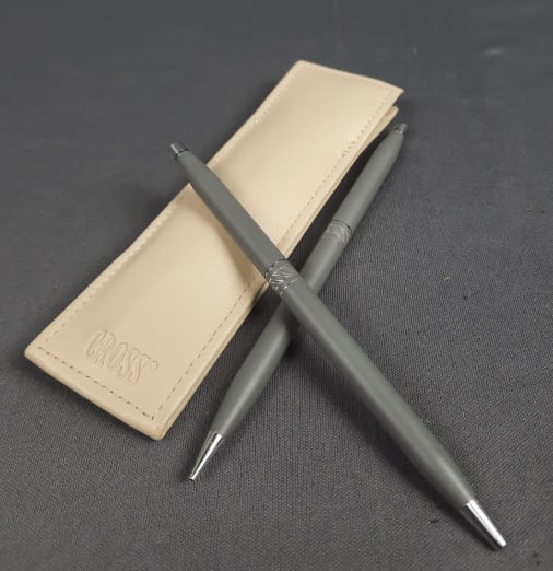 Vintage Cross Grey Pen Pencil Set Blue ink. Please see images for details regarding condition. (1 of 4)