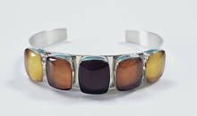 Jay King Sterling Silver Multi-Color Amber Bangle Bracelet weighs 30.4 Grams