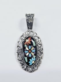 Carolyn Pollack Sterling Inlay Gemstone Pendant Pendant weighs 14.7