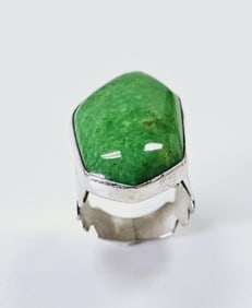 Jay King Sterling Silver Green Gaspeite Ring Size 8.5 Ring Weighs 15 Grams