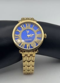 Judith Ripka Gold Tone Blue Face Watch Watch Measures 7" Watch is Not Tested