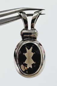 Boma Sterling Silver Smokey Quartz Pendant Pendant Weighs 6.6 Grams