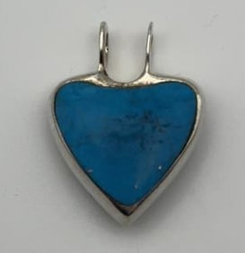 Sterling Reversible Turquoise and Onyx Pendant Pendant Weighs 9.1 Grams  Metal Not Stamped