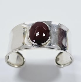 CII Sterling Silver Amber Cuff Bracelet Mexico Bracelet Measures 5" Bracelet Weighs 28.6 Grams